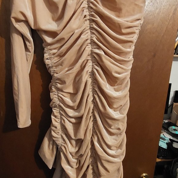 Velvet Ruched Dress - Picture 2 of 7